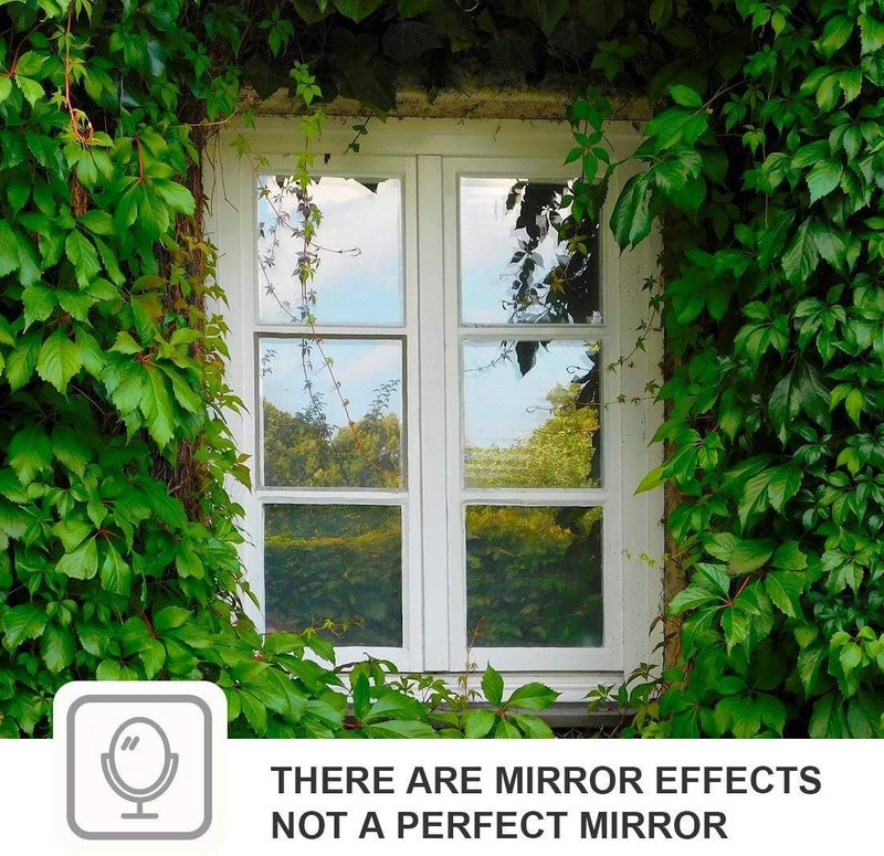 WPCTEV Window Film One Way Mirror Film Daytime Privacy Static Non-Adhesive Decorative Heat Control Anti UV Window Tint for Home and Office Black Silver 6 Mil 17.5 Inch x 6.5 Feet - Image 2